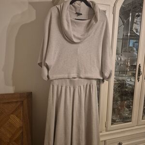 Lafayette 148 New York Cream Long Sleeve Dress